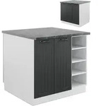 Vicco - K&uuml;cheninsel Fame-line, Anthrazit Landhaus/wei&szlig;, 90 Cm Ohne Arbeitsplatte