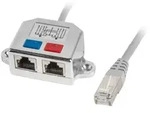 Lanberg Ad-0026-s &ndash; Rj45-adapter, 1:2-splitter