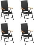 Vidaxl - Gartenst&uuml;hle 4 Stk. Poly Rattan Schwarz