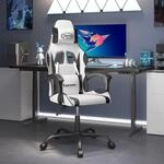 Gaming-stuhl Drehbar Wei&szlig; Und Schwarz Kunstleder Vidaxl