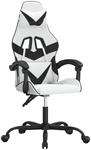 Vidaxl Swivel Gaming Chair White And Black Faux Leather