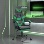 Gaming-stuhl Mit Fu&szlig;st&uuml;tze Schwarz Und Gr&uuml;n Kunstleder Vidaxl