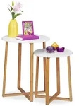 Relaxdays - Beistelltisch 2er Set, Runde Satztische, 48,5 & 60,5 Cm Hoch, Modernes