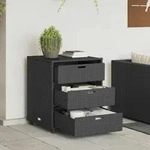 Gartenschrank Schwarz 55x59x69 Cm Poly Rattan - Vidaxl