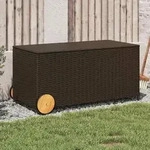 Gartentruhe Mit Rollen Braun 190l Poly Rattan - Vidaxl