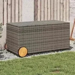Gartentruhe Mit Rollen Grau 190l Poly Rattan - Vidaxl