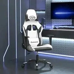 Gaming-stuhl Mit Massagefunktion Wei&szlig; Und Schwarz Kunstleder Vidaxl