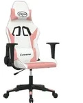 Gaming-stuhl Mit Massagefunktion Wei&szlig; Und Rosa Kunstleder Vidaxl