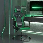 Gaming-stuhl Mit Massagefunktion Schwarz Und Gr&uuml;n Kunstleder Vidaxl41011