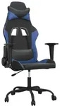 Gaming-stuhl Mit Massagefunktion Schwarz Und Blau Kunstleder Vidaxl