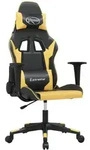 Gaming-stuhl Mit Massagefunktion Schwarz & Golden Kunstleder Vidaxl