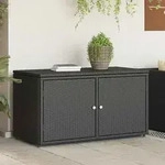 Gartenschrank Schwarz 110x55x60,5 Cm Poly Rattan Vidaxl