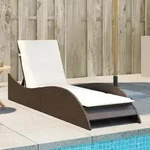 Vidaxl - Sonnenliege Mit Auflage Braun 60x205x73 Cm Poly Rattan