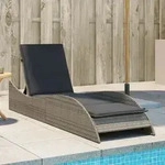 Vidaxl - Sonnenliege Mit Auflage Grau 60x205x73 Cm Poly Rattan