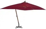 Ampelschirm Mit Holz-mast 400x300 Cm Bordeauxrot - Vidaxl