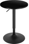 Bartisch Mit Runder Tischplatte H&ouml;henverstellbar Aus Mdf Metall Schwarz - Woltu