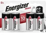 Energizer - Alkaline Max Batterie Mono D 1,5 V, 4er Pack Batterie