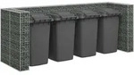 Vidaxl - Gabionenwand F&uuml;r M&uuml;lltonnen Verzinkter Stahl 320&times;100&times;120 Cm