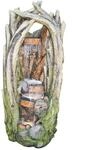 Granimex Monic Polystone Eck-wasserfall Mit Pumpe Und Led-beleuchtung Zierbrunnen