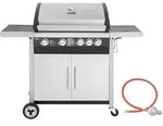 4+1 Brenner Gasgrill Grillwagen Mit Unterschrank, Edelstahlbrenner Mit 14,5 Kw Und