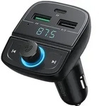Fm Transmitter Mp3 Bluetooth 5.0 Autoladeger&auml;t 3x Usb Tf Microsd Schwarz