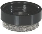 Quickclick Einsatz M&ouml;belgleiter Ultrasoft Zum Aufdr&uuml;cken &Oslash; 17mm, Schwarz, 20