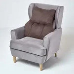 R&uuml;ckenkissen Braun - R&uuml;ckenst&uuml;tzkissen 68 X 58 Cm Mit Velours-bezug - Homescapes