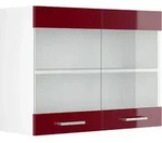 Vicco - K&uuml;chenglasschrank R-line, Bordeaux Hochglanz, 80 Cm