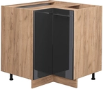 Eckunterschrank Fame-line, Anthrazit Hochglanz, 80.5 Cm Ohne Arbeitsplatte Vicco
