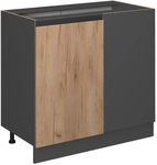 Eckunterschrank R-line, Goldkraft Eiche, 86 Cm J-shape, Ohne Arbeitsplatte Vicco