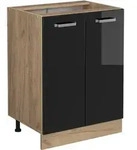 Stehender K&uuml;chenschrank R-line, Schwarz Hochglanz, 60 Cm Ohne Arbeitsplatte Vicco