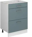 K&uuml;chenunterschrank R-line, Blau-grau, 60 Cm Mit Schubladen, Ohne Arbeitsplatte Vicco