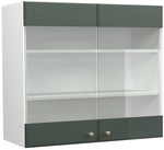 Vicco - K&uuml;chenglasschrank Fame-line, Gr&uuml;n-gold Landhaus, 80 Cm