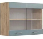K&uuml;chenglasschrank R-line, Blau-grau, 80 Cm, Vicco
