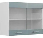 K&uuml;chenglasschrank R-line, Blau-grau, 80 Cm Vicco