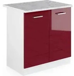 Vicco - Sp&uuml;lenunterschrank R-line, Bordeaux Hochglanz, 80 Cm , Ap Marmor