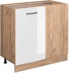 Eckunterschrank R-line, Wei&szlig; Hochglanz, 86 Cm Ohne Arbeitsplatte Vicco