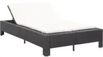 2-personen-sonnenliege Mit Auflage Schwarz Poly Rattan - Vidaxl