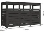 3er M&uuml;lltonnenunterstand Anth Kein Boden 238x088x143