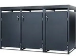 Zelsius M&uuml;lltonnenbox 3er Mit Pflanzdach F&uuml;r 3 Tonnen 120 - 240 Liter Anthrazit