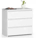 Akord - Nachttisch Cl3 In Der Farbe Wei&szlig; Mit 3 Schubladen B60 X H57 X T35 Cm