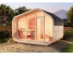 Finntherm Fasssauna Scandicube Wave Premium Fasssauna 5 Sitzb&auml;nke Aus Holz,...