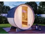 Finntherm Fasssauna Mini Xs Fasssauna 2 Sitzb&auml;nke Aus Holz , Sauna Mit 42 Mm