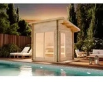 Finntherm Saunahaus Lizzy Xs Gartensauna 2 Sitzb&auml;nke Aus Holz, Sauna Mit 40 Mm