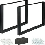 Relaxdays Tischkufen 2er Set, Bxh: 100x72 Cm, Metall Tischbeine Schreibtisch,