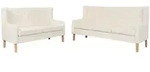 2-tlg. Sofa-set Stoff Cremewei&szlig; Vidaxl