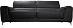 Design-ledersofa 3 Pl&auml;tze Mit Kopfst&uuml;ck Zur Entspannung Schwarz Nevada -