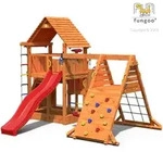 Spielturm 'big Leader Spieder Red', Teak, Mit Einzelschaukel, Kletterturm,...