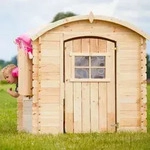 Kinderspielhaus Aus Holz Mit B&ouml;den - Spielhaus Im Freien F&uuml;r Kinder -