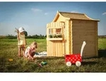 Kinderspielhaus Aus Holz - Spielhaus Im Freien F&uuml;r Kinder - B112xl146xh152 Cm/1,1m2